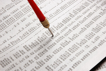 Pointing with pen over Sheets Accounts