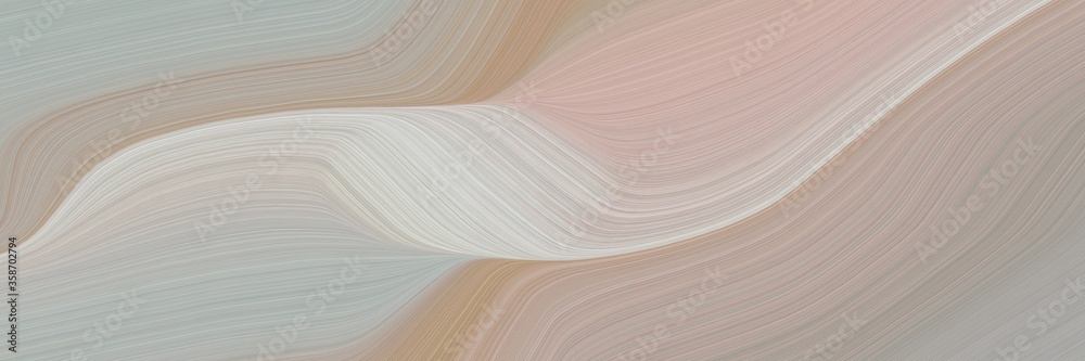 Poster abstract modern horizontal banner with dark gray, light gray and rosy brown colors. fluid curved flo