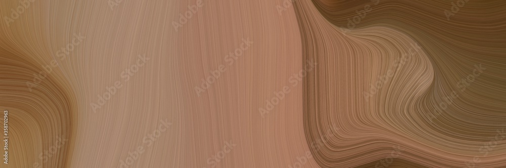 Poster abstract modern header with pastel brown, chocolate and brown colors. fluid curved flowing waves and