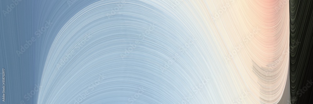 Fototapete abstract colorful header with light gray, very dark blue and light slate gray colors. fluid curved l