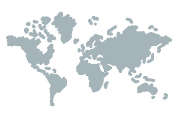 World map paper. Political map of the world on a gray background.
