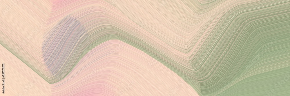 Poster abstract surreal horizontal banner with baby pink, dark gray and gray gray colors. fluid curved line