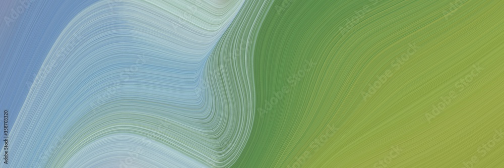 Poster abstract artistic horizontal header with dark gray, moderate green and dark sea green colors. fluid 