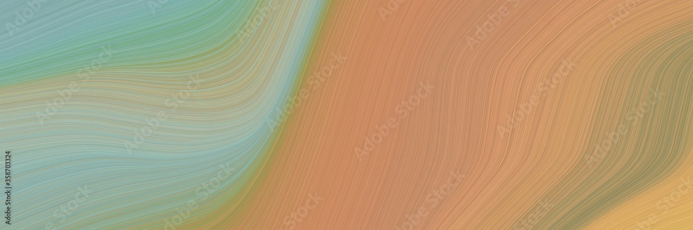 Poster abstract decorative header with dark khaki, dark gray and dark sea green colors. fluid curved lines with dynamic flowing waves and curves for poster or canvas