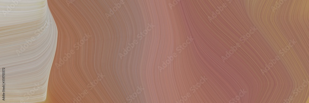Aufkleber abstract surreal header with pastel brown, ash gray and rosy brown colors. fluid curved lines with dynamic flowing waves and curves for poster or canvas