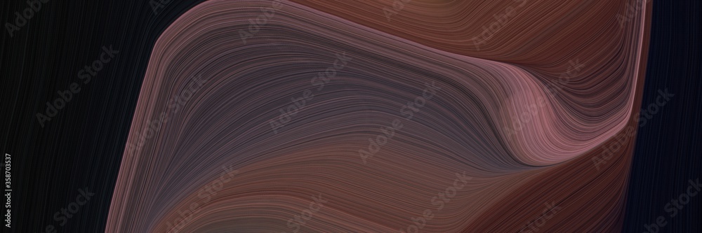 Poster abstract decorative header with old mauve, black and pastel brown colors. fluid curved lines with dy
