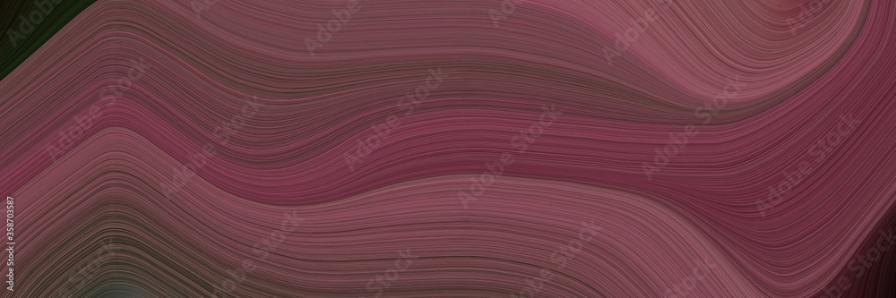 Poster abstract colorful header with old mauve, very dark green and pastel brown colors. fluid curved lines with dynamic flowing waves and curves for poster or canvas