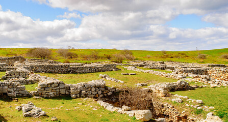 Fototapeta na wymiar Chersonesus ruins, archaeological park, Sevastopol, Crimea