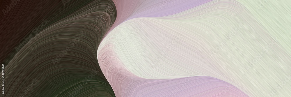 Poster abstract modern designed horizontal banner with very dark green, light gray and pastel brown colors.