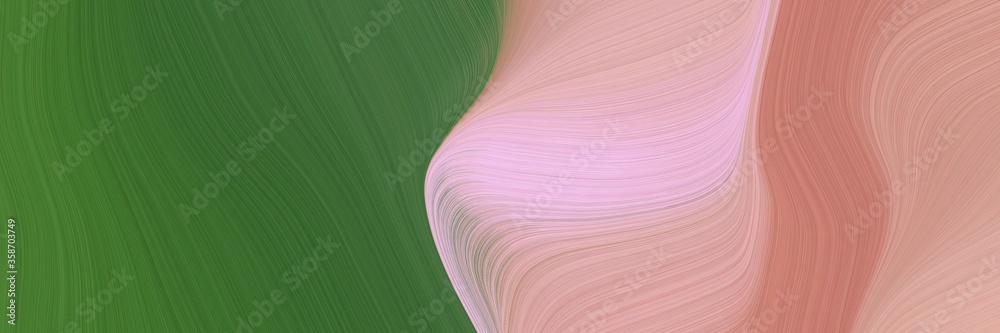 Poster abstract flowing banner design with rosy brown, dark olive green and thistle colors. fluid curved fl