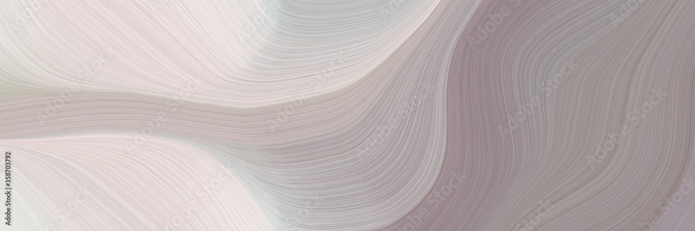 Poster abstract dynamic header design with dark gray, antique white and silver colors. fluid curved flowing