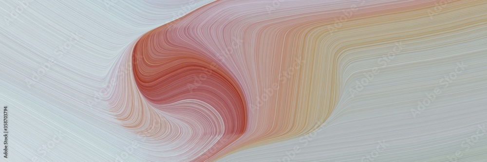 Poster abstract flowing designed horizontal header with ash gray, sienna and rosy brown colors. fluid curved flowing waves and curves for poster or canvas