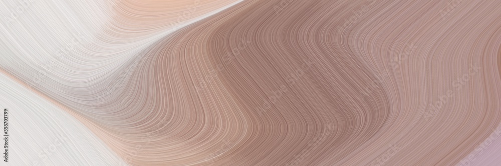 Poster abstract moving header with rosy brown, light gray and silver colors. fluid curved flowing waves and