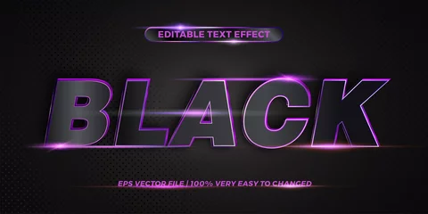 Fotobehang Editable 3d text effect styles mockup concept - Dark blue words with Gradient Black color © VISIT INDONESIA STD.