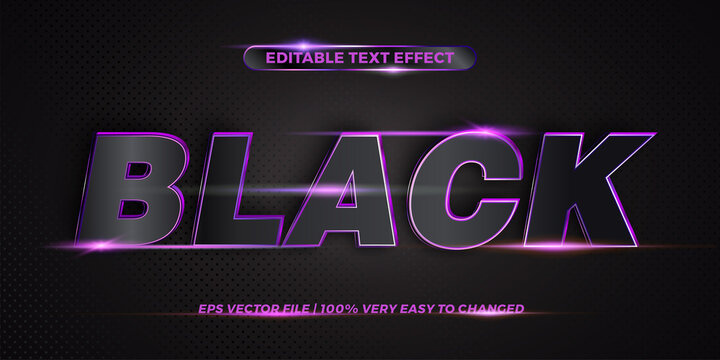 Editable 3d Text Effect Styles Mockup Concept - Dark Blue Words With Gradient Black Color