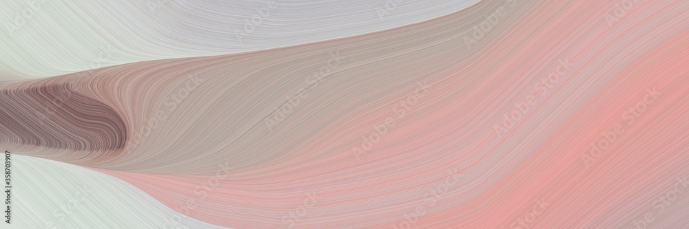 Fototapete abstract dynamic designed horizontal banner with tan, light gray and pastel brown colors. fluid curv