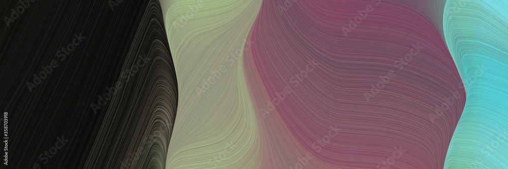Poster abstract colorful designed horizontal banner with old lavender, very dark green and medium aqua mari
