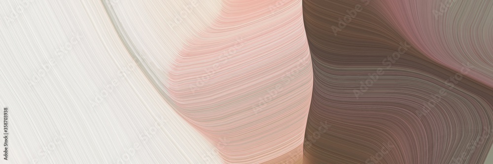 Poster abstract colorful designed horizontal banner with light gray, old mauve and old lavender colors. fluid curved flowing waves and curves for poster or canvas