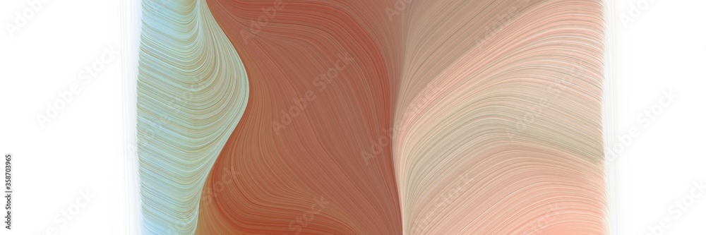 Poster abstract dynamic header design with tan, sienna and lavender colors. fluid curved flowing waves and 
