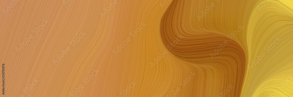 Fototapete abstract flowing designed horizontal header with bronze, peru and saddle brown colors. fluid curved 