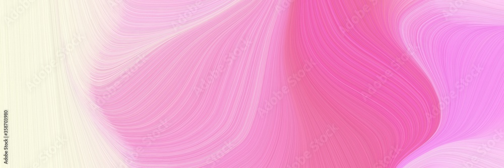 Poster abstract dynamic banner with pastel magenta, linen and hot pink colors. fluid curved lines with dyna