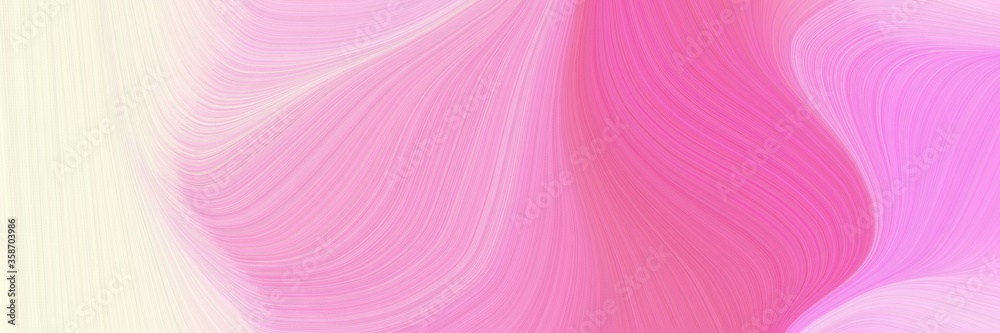 Poster abstract modern designed horizontal header with pastel magenta, linen and hot pink colors. fluid cur