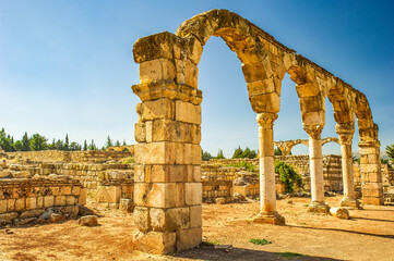 It's Arch of the Ruins of the Umayyad city of Anjar, Lebanon