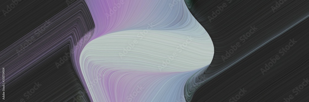 Fototapete abstract moving banner design with very dark blue, dark gray and light slate gray colors. fluid curved lines with dynamic flowing waves and curves for poster or canvas