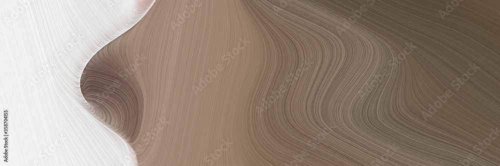 Poster abstract surreal header with pastel brown, linen and rosy brown colors. fluid curved lines with dyna