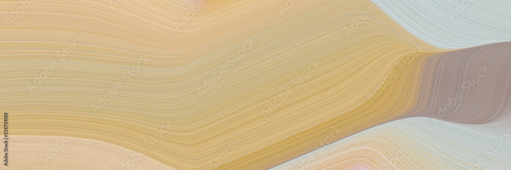Poster abstract moving designed horizontal header with tan, pastel gray and rosy brown colors. fluid curved lines with dynamic flowing waves and curves for poster or canvas