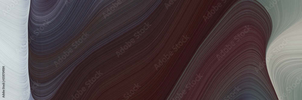 Poster abstract decorative header design with very dark violet, silver and old lavender colors. fluid curved lines with dynamic flowing waves and curves for poster or canvas
