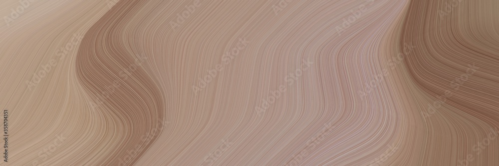 Poster abstract artistic banner design with rosy brown, pastel brown and tan colors. fluid curved lines wit