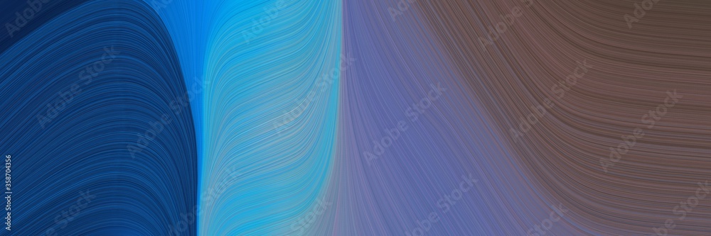 Poster abstract flowing designed horizontal banner with dark slate gray, dim gray and steel blue colors. fl