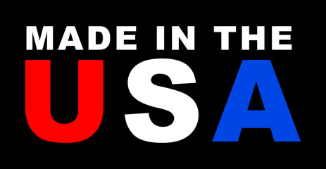 Made in the USA red white and blue graphic