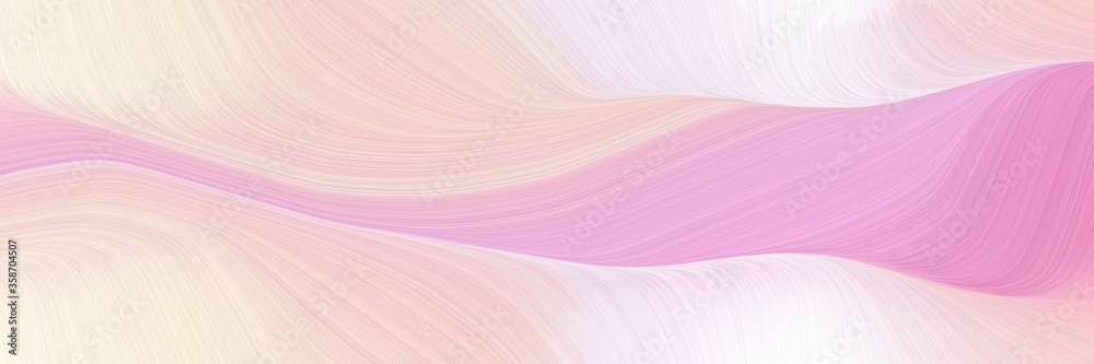 Poster abstract colorful horizontal header with pastel pink, plum and pastel magenta colors. fluid curved lines with dynamic flowing waves and curves for poster or canvas