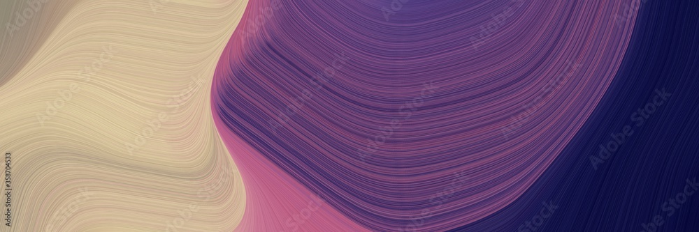 Poster abstract decorative header with very dark magenta, tan and dark slate blue colors. fluid curved line