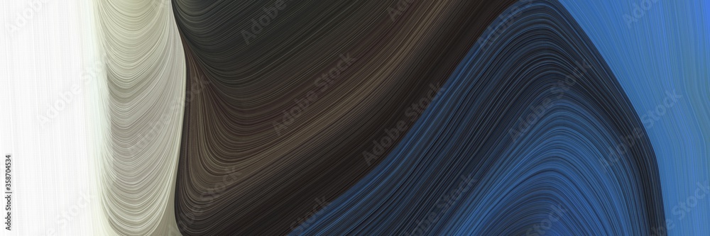 Poster abstract moving header design with very dark blue, light gray and steel blue colors. fluid curved li