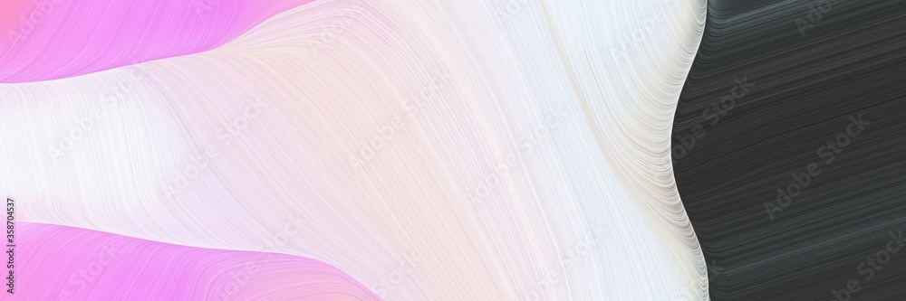 Poster abstract modern banner with dark slate gray, lavender and violet colors. fluid curved lines with dyn