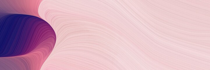 Fototapeta premium abstract decorative designed horizontal header with pastel pink, midnight blue and antique fuchsia colors. fluid curved lines with dynamic flowing waves and curves for poster or canvas