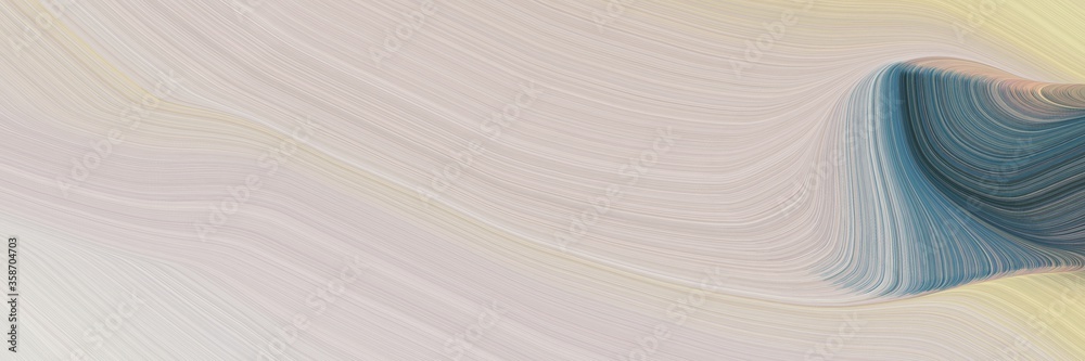 Poster abstract dynamic header with pastel gray, teal blue and light slate gray colors. fluid curved flowing waves and curves for poster or canvas