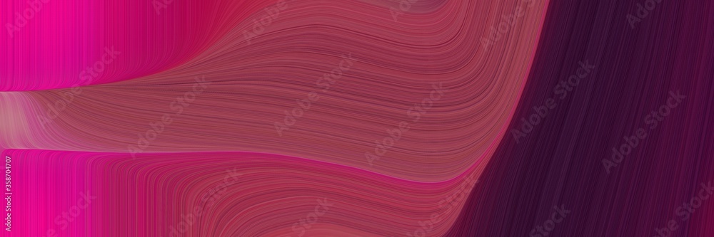 Poster abstract dynamic horizontal banner with dark moderate pink, very dark violet and medium violet red c