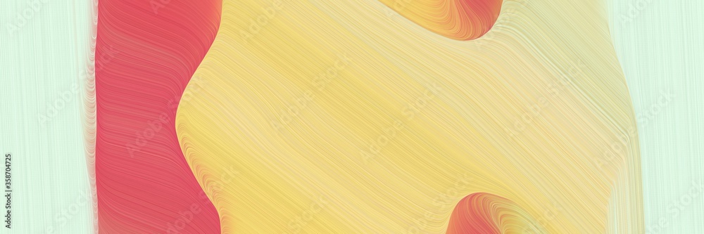 Poster abstract decorative designed horizontal banner with khaki, indian red and beige colors. fluid curved