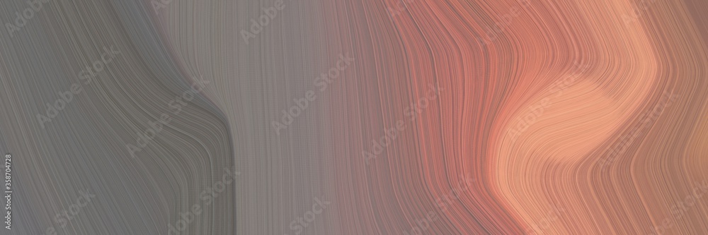 Poster abstract flowing designed horizontal banner with old lavender, dark salmon and indian red colors. fluid curved lines with dynamic flowing waves and curves for poster or canvas