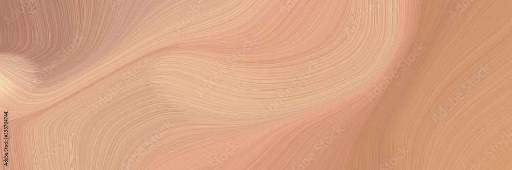 Poster abstract flowing horizontal header with tan, skin and pastel brown colors. fluid curved lines with dynamic flowing waves and curves for poster or canvas