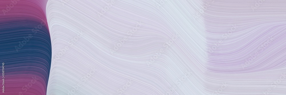 Poster abstract modern designed horizontal banner with light gray, dark slate gray and antique fuchsia colors. fluid curved lines with dynamic flowing waves and curves for poster or canvas
