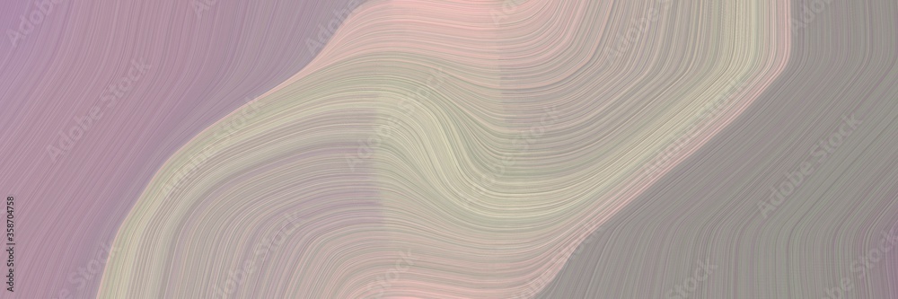 Poster abstract surreal horizontal banner with dark gray, baby pink and pastel gray colors. fluid curved li