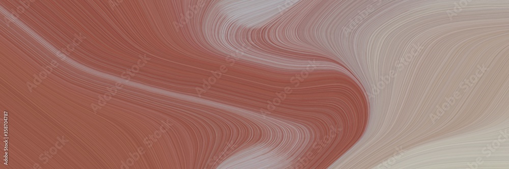 Poster abstract colorful banner with pastel brown, dark gray and rosy brown colors. fluid curved lines with
