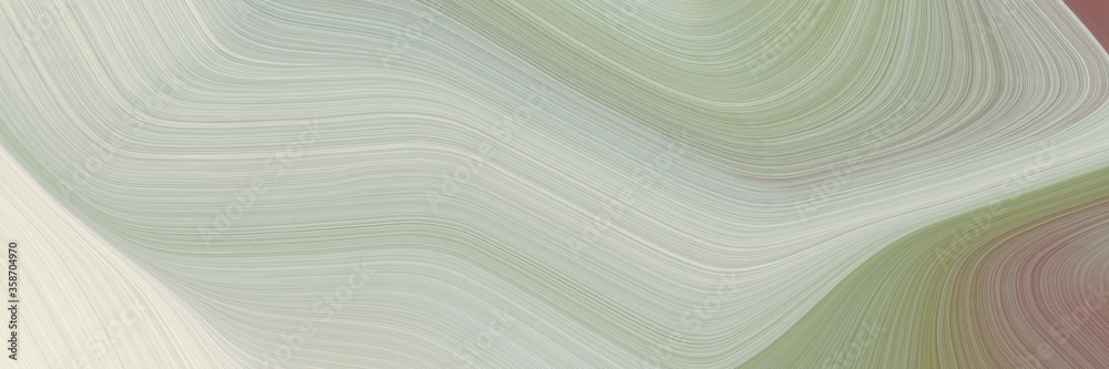 Poster abstract artistic horizontal header with ash gray, pastel brown and gray gray colors. fluid curved f