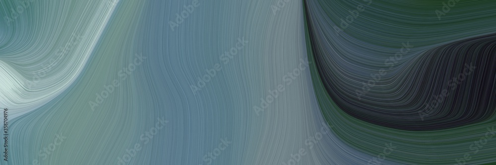 Poster abstract surreal header design with slate gray, very dark blue and dark slate gray colors. fluid curved flowing waves and curves for poster or canvas