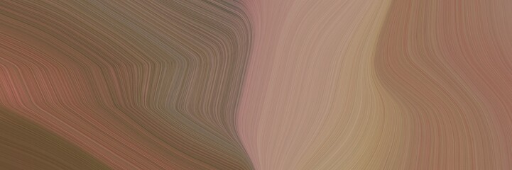abstract decorative horizontal header with pastel brown, rosy brown and dark olive green colors. fluid curved lines with dynamic flowing waves and curves for poster or canvas